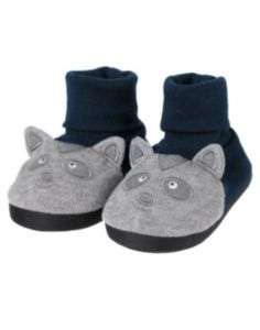 GYMBOREE Infant Boy Size 2 Raccoon Slippers Shoes, NEW  