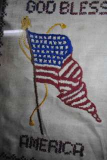   stitched 1930s American Flags 48 Star Sampler Folk Art USA  