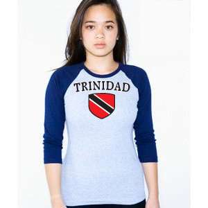 TRINIDAD Soccer Tshirt Flag American Apparel Raglan Tee  
