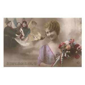  Post Armistice French Woman Premium Poster Print, 18x12 