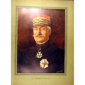  1916 Portrait General DUrbal Military Ww1 War Print