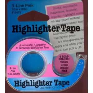    Removable Highlighter Tape   1/2 Wide Pink