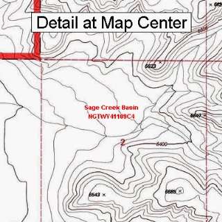 USGS Topographic Quadrangle Map   Sage Creek Basin, Wyoming (Folded 