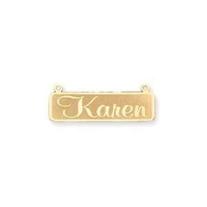  Satin Nameplate in 10k Yellow Gold Jewelry