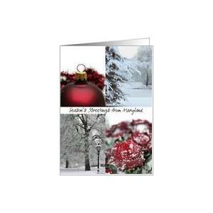  Maryland Seasons Greetings   Red Winter collage state 