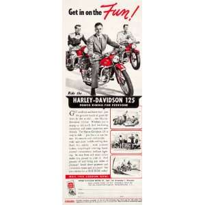 1950 Ad Harley Davidson 125 Motorcycle Milwaukee Ride Road Travel 