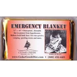 Emergency Blanket   GOLD Color   10 Pack   By Cedar Creek Dist., Inc 