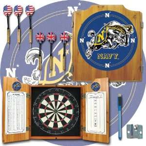  United States Naval Academy Dart Cabinet w/ Board & Darts 