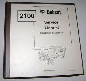 Bobcat 2100 Utility Vehicle Service Repair Shop Manual  