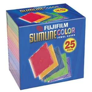  Fujifilm Media 25367025 Empty Color Slim Jewel Cases   25 