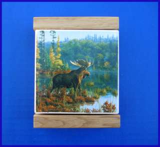 Western Decor ~Moose~ Stone Bisque Coaster Set  