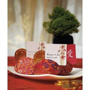  Asian Wedding Place Card Holders   Red Brocade Snap Purse 
