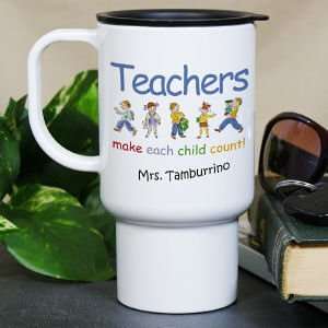  Personalized Make Each Child Count Teacher Travel Mug 