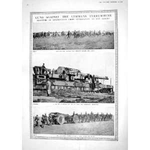  1917 WAR GUNS ARTILLERY AFRICA HORSES GUN TRENCHES 