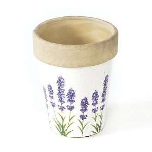   Pansy & Lavender Ceramic Planters Pots with Butterfly Pattern 5.75