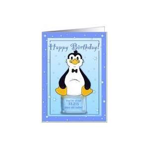   91st Birthday   Penguin on Ice Cool Birthday Facts Card Toys & Games