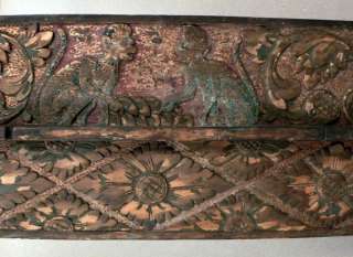 ANTIQUE BALI Indonesia*ceremonial lid*carved figures  