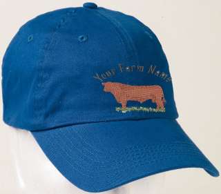 Red Angus Beef Bull Custom Farm Name on Hat  