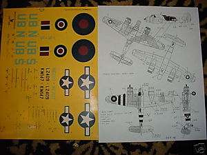 32 Beaufighter Decals USAAF RAAF  