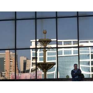  Reflection of Modern Astana in a Window, Astana 