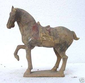 41 43 Super Chinese Painted Pottery war Horse Statue  