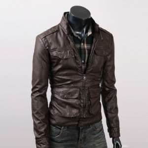 Mens Leather Jackets Winter Dandy Slim Casual   GJ03  