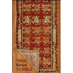    3x10 Hand Knotted Konya Turkey Rug   32x1010