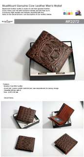 BlueMount Genuine Leather Mens Bifold Wallet MF2272  