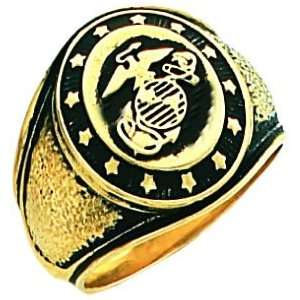   14k Yellow Gold United States Marines Military Ring (Size 12) Jewelry