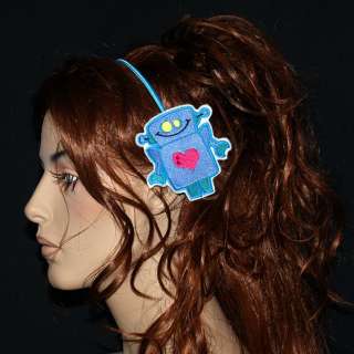 Retro Heart Anime Robot Cartoon Embroidery Headband  