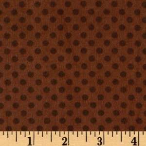  44 Wide Hooty Hoot Kangaroo Flannel Dots Brown Fabric By 