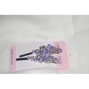   Jeweled 2.5 Silver Bobby Pins Hair Pins 1/2 inch wide Beauty