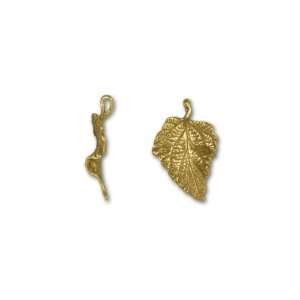  Yellow Bronze Asymmetrical Leaf Pendant Arts, Crafts 