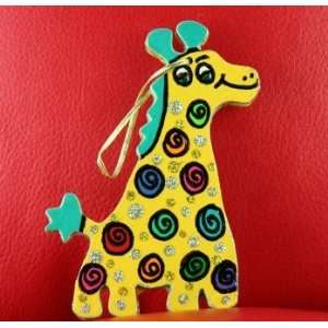 African Giraffe Wooden Ornament 