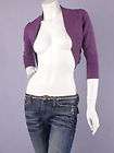 purple cropped cardigan  