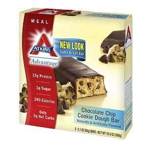 Atkins Advantage Atkins Advantage Bar, Chocolate Chip Cookie Dough 5 