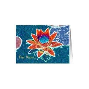 Feel Better Water Lily on Pond Card
