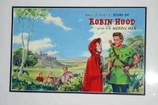 UNKNOWN DISNEY ARTIST BOOK COVER PAINTING ROBIN HOOD & HIS MERRIE MEN 