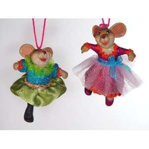  Katherines collection Dancing mice Christmas ornaments 