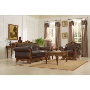 Homelegance Golden Eagle Sofa, Love Seat and Chair