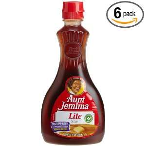 Aunt Jemima Lite Syrup, 12 Ounce Plastic Bottles (Pack of 6)  
