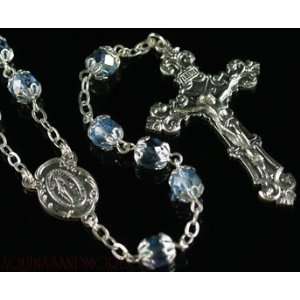  Fine Glass Rosary Capped Sapphire Aurora Beads Arts 
