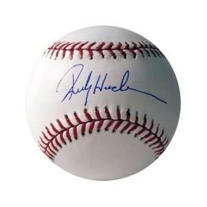   Henderson Autographed/Hand Signed MLB Game Baseball Oakland Athletics