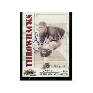 2001 Royal Rookies Throwbacks Luis Garcia Autograph Trading Card 