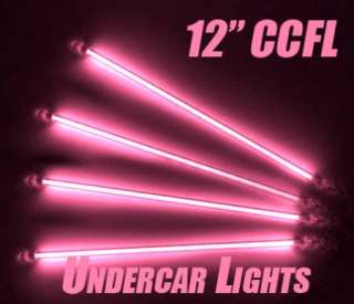 Pink Car Auto Undercar Underbody 4 Piece Neon Kit Lights Under Car 