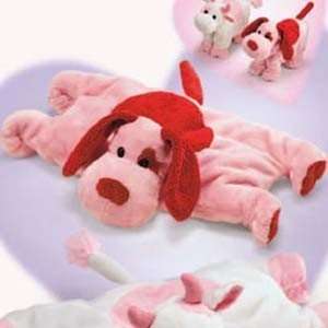  Super Cute Love Puppy Pink/Red Lovie and Pillow Toys 