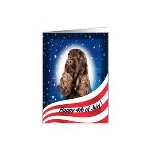 July 4th Card   featuring a liver English Cocker Spaniel Card