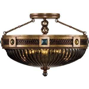 Fine Art Lamps 609440, Byzance Round Blown Glass Semi Flush Lighting 