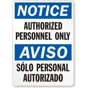   Personal Autorizado Laminated Vinyl Sign, 7 x 5