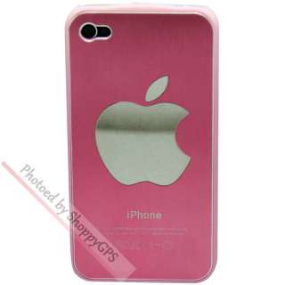 APPLE MIRROR Aluminum Metal Hard Case For Iphone4 PINK NEW  